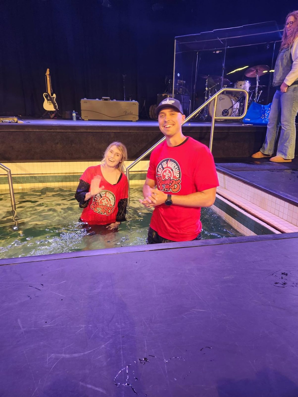 Celebrating a baptism outdoors